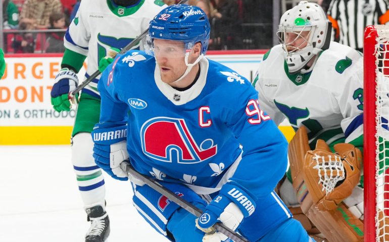 Jan 3, 2026; Raleigh, North Carolina, USA; Colorado Avalanche left wing Gabriel Landeskog (92) skates against the Carolina Hurricanes during the second period at Lenovo Center. Mandatory Credit: James Guillory-Imagn Images